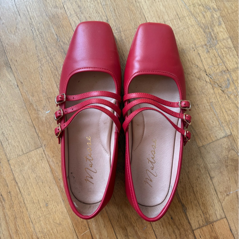 Red Matisse Nova strappy Mary Jane flats (9.5)